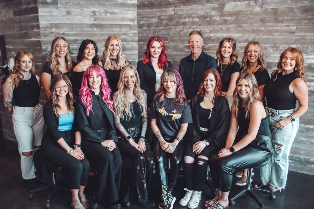 Lockworx, Lansing Hair Salon Team Photo Showing all stylists together